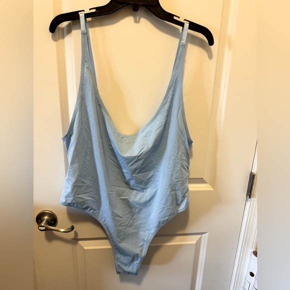 Skims Recycled Swim Scoop Neck One Piece Bathing Suit Iris Blue 4X New With Tags - Picture 4 of 6
